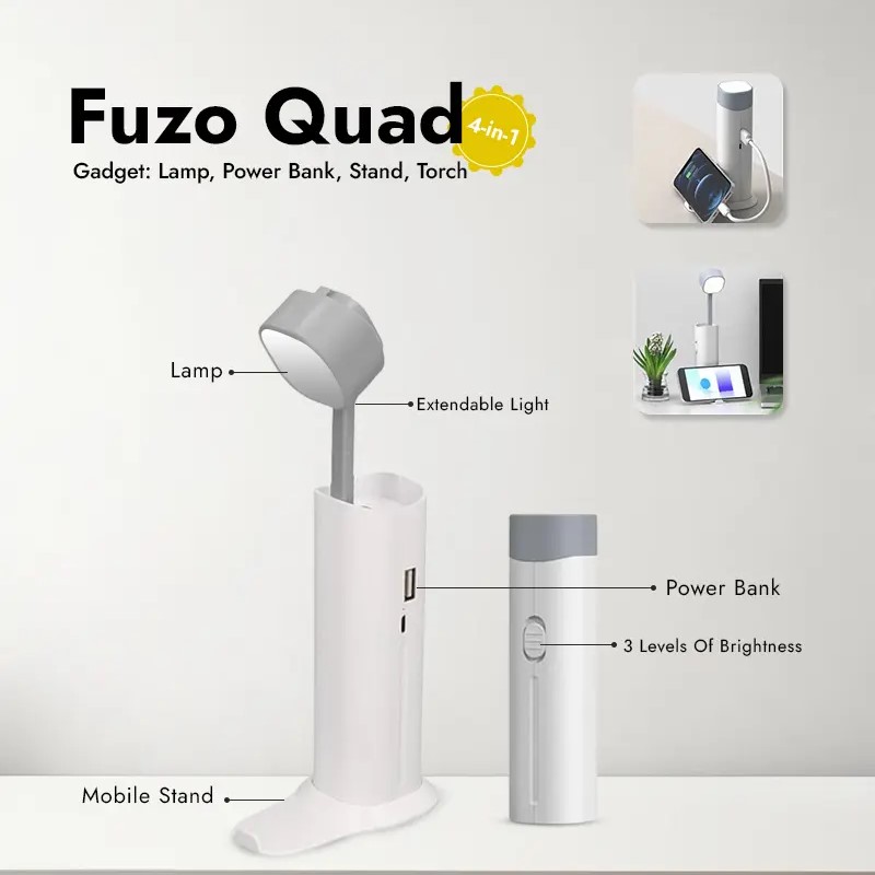 Multifunction Lamp with Torch, Power Bank & Mobile Stand